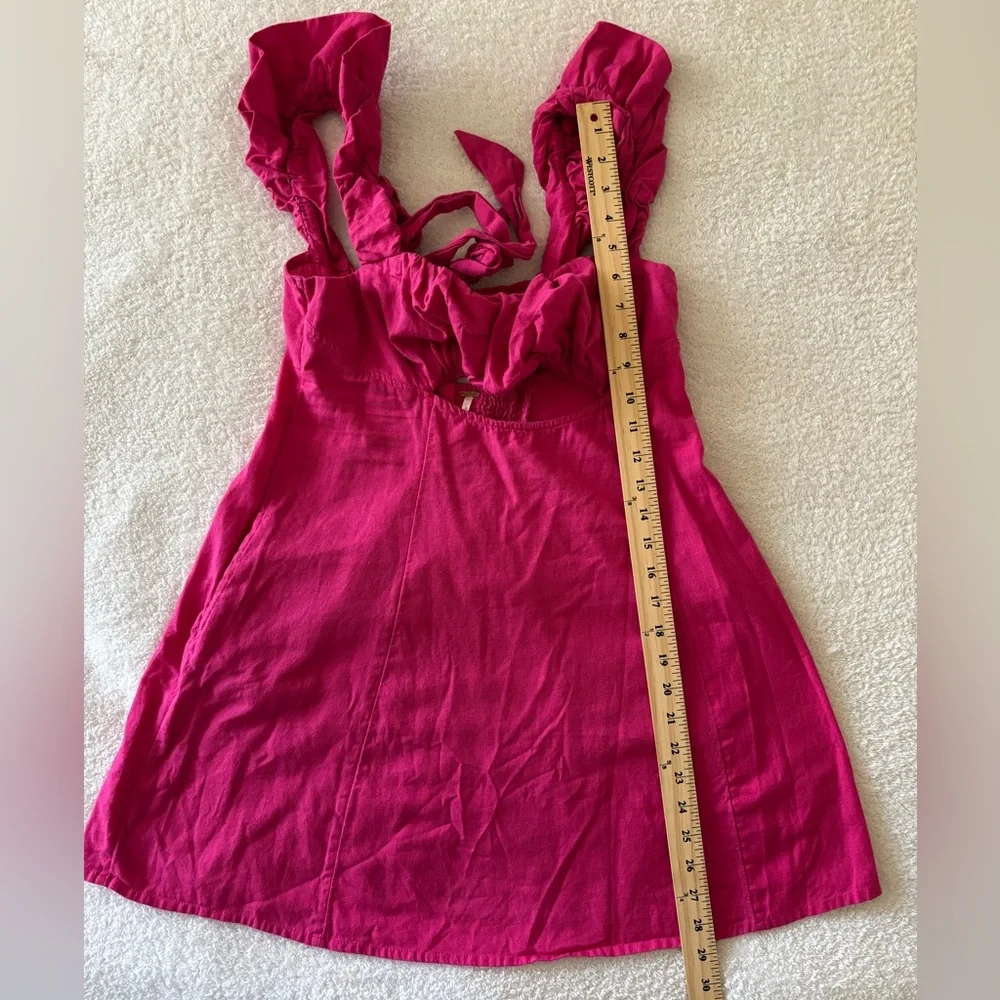 Free People Vibrant Pink Smocked Dress Size XS - Picture 6 of 12